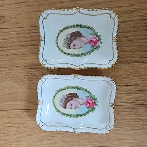 Vintage Queen Elizabeth II Coronation small dish x2